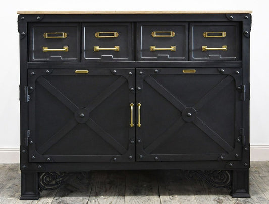 Vintage Industrial Oak Buffet