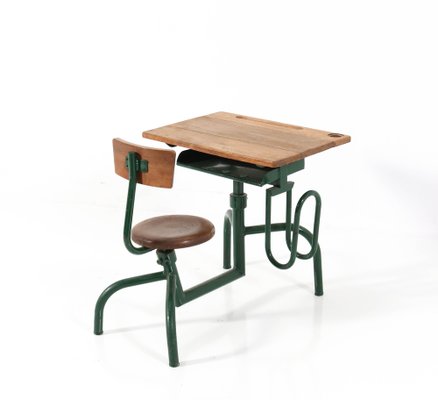 Vintage Industrial One Seat School Desk by Jean Prouvé-MY-1122283