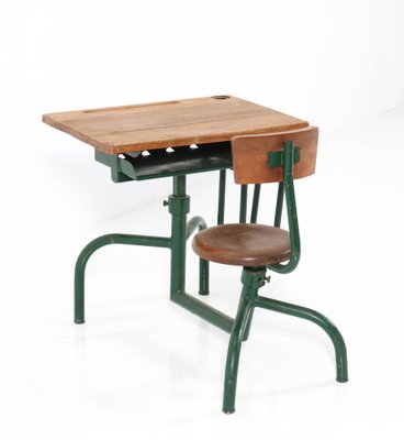 Vintage Industrial One Seat School Desk by Jean Prouvé-MY-1122283