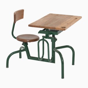 Vintage Industrial One Seat School Desk by Jean Prouvé-MY-1122283