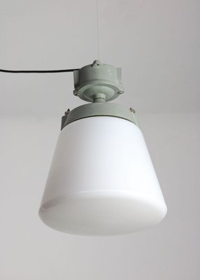 Vintage Industrial Opaline Glass Pendant Lamp, 1970s-HGJ-728080