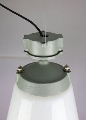 Vintage Industrial Opaline Glass Pendant Lamp, 1970s-HGJ-728080