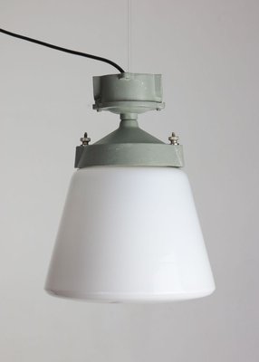 Vintage Industrial Opaline Glass Pendant Lamp, 1970s-HGJ-728080