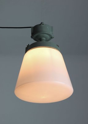 Vintage Industrial Opaline Glass Pendant Lamp, 1970s-HGJ-728080