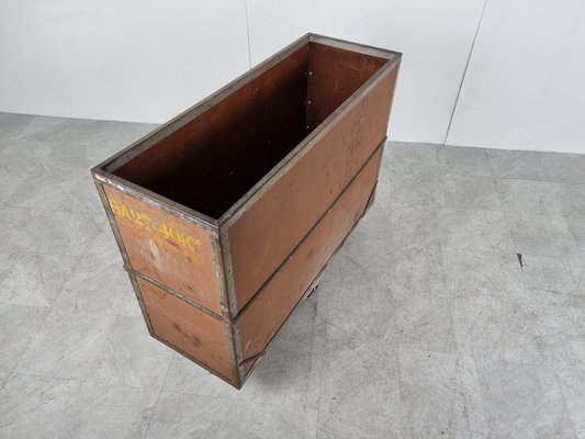 Vintage Industrial Steel and Wooden Trolley, 1950s-IRH-1313531