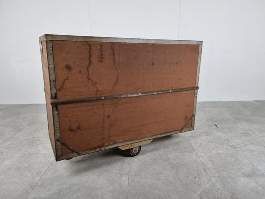 Vintage Industrial Steel and Wooden Trolley, 1950s-IRH-1313531