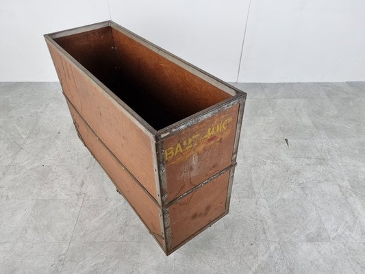 Vintage Industrial Steel and Wooden Trolley, 1950s-IRH-1313531