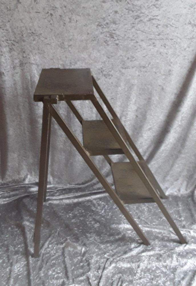 Vintage Industrial Step Ladder in Metal, 1950s