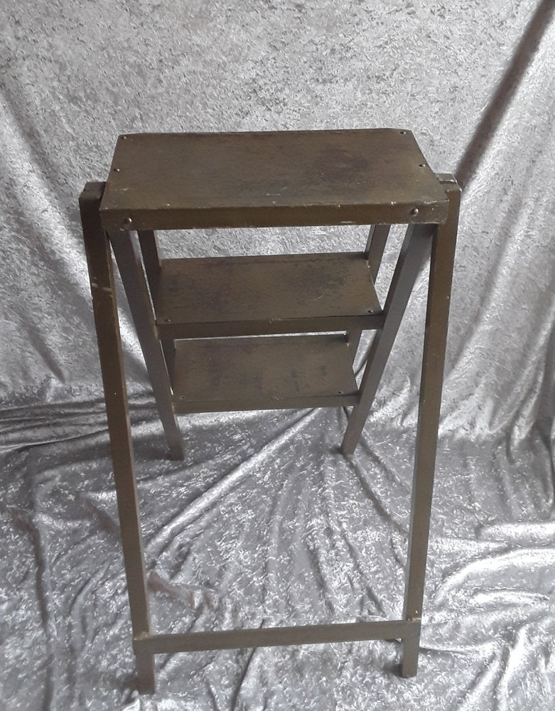 Vintage Industrial Step Ladder in Metal, 1950s