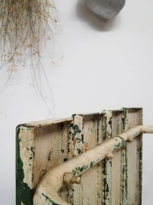 Vintage Industrial Stool in Green and White-UIW-1348277