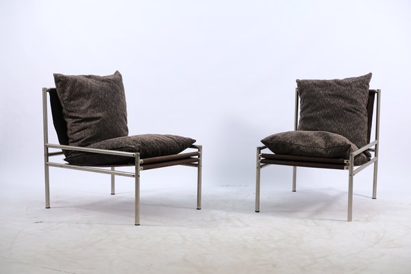 Vintage Industrial Tubular Lounge Chairs, Set of 2-CIP-569250