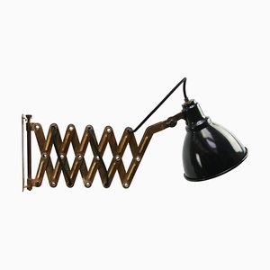 Vintage Industrial Wall Lamp in Black Enamel and Brass-BLS-1192313