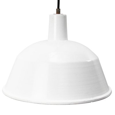 Vintage Industrial White Enamel Pendant Light-BLS-838548