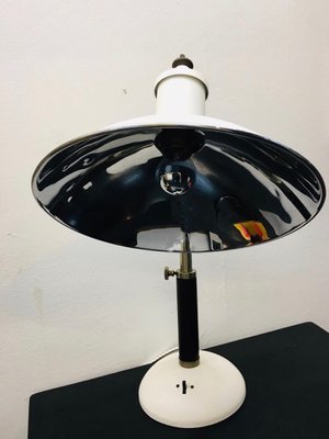 Vintage Industrial White Metal Table Lamp, 1970s-UWE-1427733