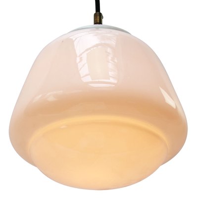 Vintage Industrial White Opaline Glass Pendant Light-BLS-1335546