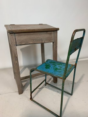 Vintage Industrial Wood Desk, 1950s-VBM-823615