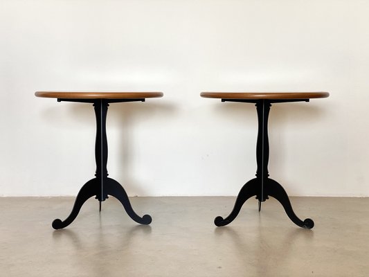 Vintage Iron and Wood Tables, 1980s, Set of 2-NPC-1772699