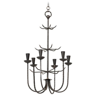 Vintage Iron Swedish Chandelier, 1950s-SC-832000