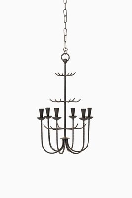 Vintage Iron Swedish Chandelier, 1950s-SC-832000