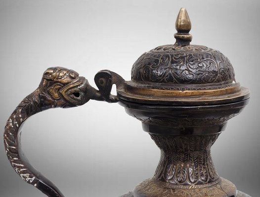 Vintage Islamic Teapot in Brass and Bronze, 1950s-UZN-1395093