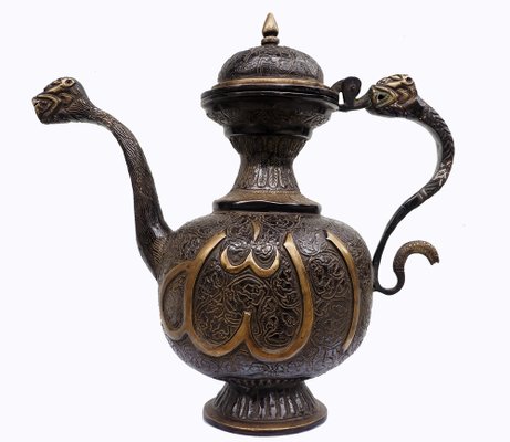 Vintage Islamic Teapot in Brass and Bronze, 1950s-UZN-1395093