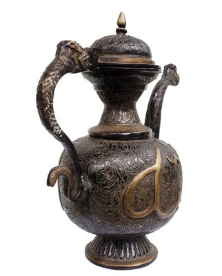 Vintage Islamic Teapot in Brass and Bronze, 1950s-UZN-1395093