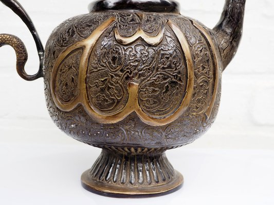 Vintage Islamic Teapot in Brass and Bronze, 1950s-UZN-1395093