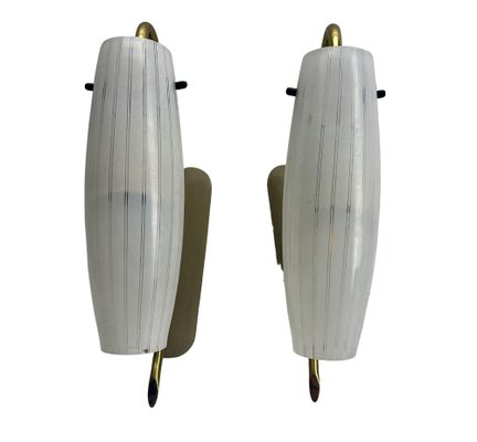 Vintage Italian 1-Arm Wall Lamps in the style of Stilnovo, 1960s, Set of 2-MJY-1739267