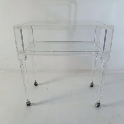 Vintage Italian Acrylic Glass Bar Cart, 1980s-FO-1431413