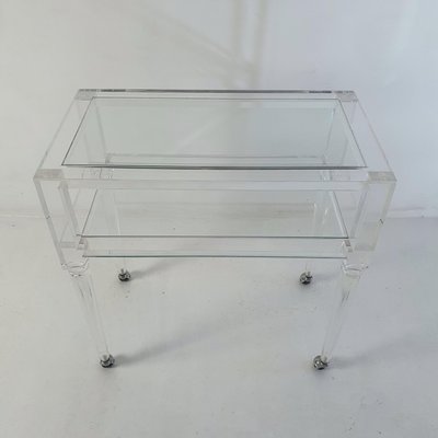 Vintage Italian Acrylic Glass Bar Cart, 1980s-FO-1431413