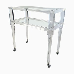 Vintage Italian Acrylic Glass Bar Cart, 1980s-FO-1431413