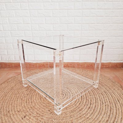 Vintage Italian Acrylic Glass Side Table, 1980s-FRB-1820768