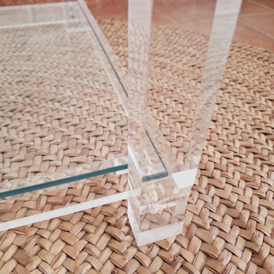 Vintage Italian Acrylic Glass Side Table, 1980s-FRB-1820768