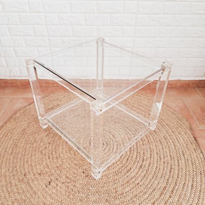 Vintage Italian Acrylic Glass Side Table, 1980s-FRB-1820768