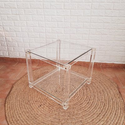 Vintage Italian Acrylic Glass Side Table, 1980s-FRB-1820768