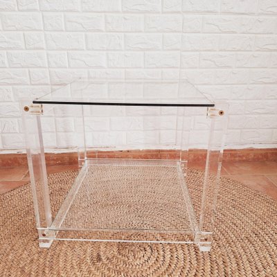 Vintage Italian Acrylic Glass Side Table, 1980s-FRB-1820768