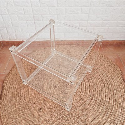 Vintage Italian Acrylic Glass Side Table, 1980s-FRB-1820768