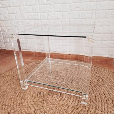 Vintage Italian Acrylic Glass Side Table, 1980s-FRB-1820768