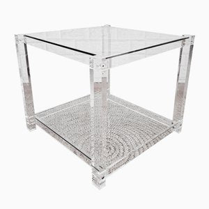 Vintage Italian Acrylic Glass Side Table, 1980s-FRB-1820768