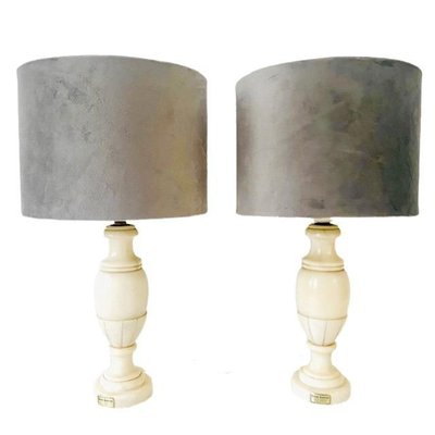 Vintage Italian Alabaster Marble Lamps, Set of 2-BMU-2026704