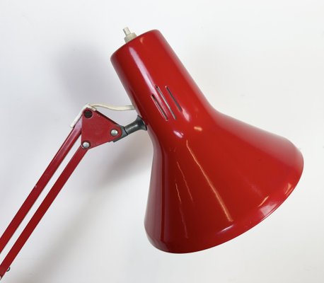 Vintage Italian Architect Table Lamp in Red, 1970s-CGF-2043711