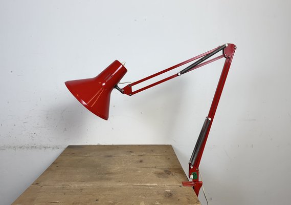 Vintage Italian Architect Table Lamp in Red, 1970s-CGF-2043711