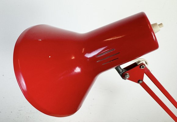 Vintage Italian Architect Table Lamp in Red, 1970s-CGF-2043711