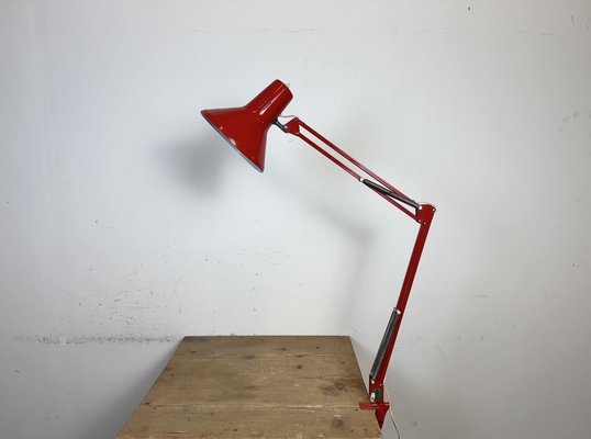 Vintage Italian Architect Table Lamp in Red, 1970s-CGF-2043711