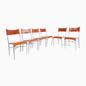 Vintage Italian Arrben Dining Chairs in Cognac Leather, 1980s, Set of 6-NYF-2019060