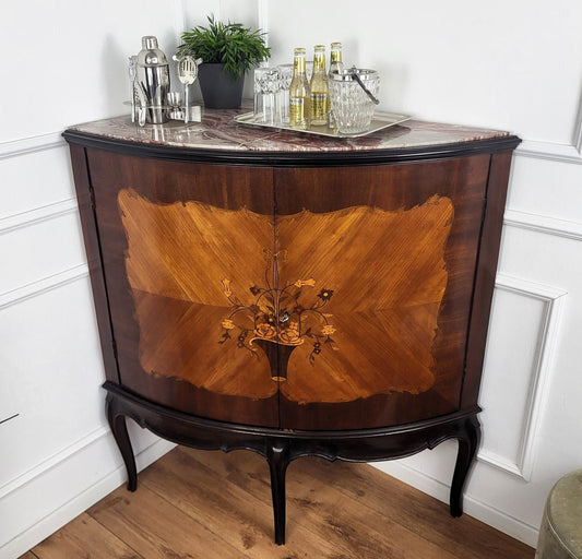 Vintage Italian Art Deco Walnut Bar Cabinet, 1950s