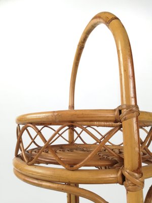 Vintage Italian Bamboo and Rattan Bar Basket, Italy, 1960s-UIW-1407206