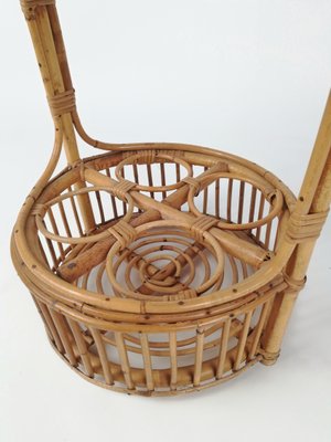 Vintage Italian Bamboo and Rattan Bar Basket, Italy, 1960s-UIW-1407206