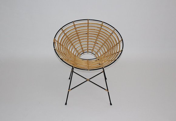 Vintage Italian Bamboo and Rattan Lounge Chair, 1960s-NB-801555