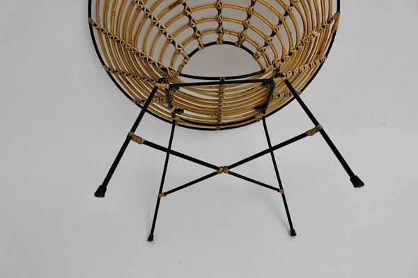 Vintage Italian Bamboo and Rattan Lounge Chair, 1960s-NB-801555